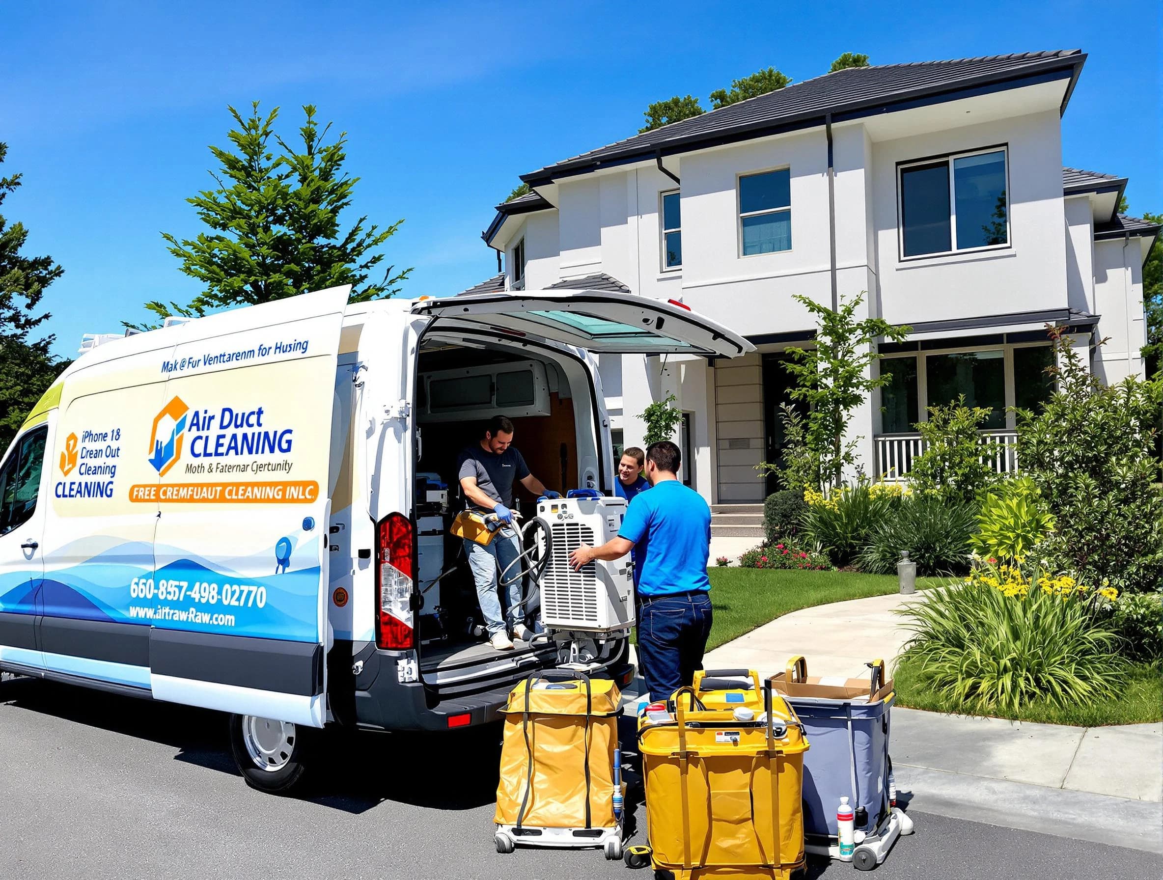 Lowell Air Duct Cleaning technician performing professional air duct cleaning in Lowell