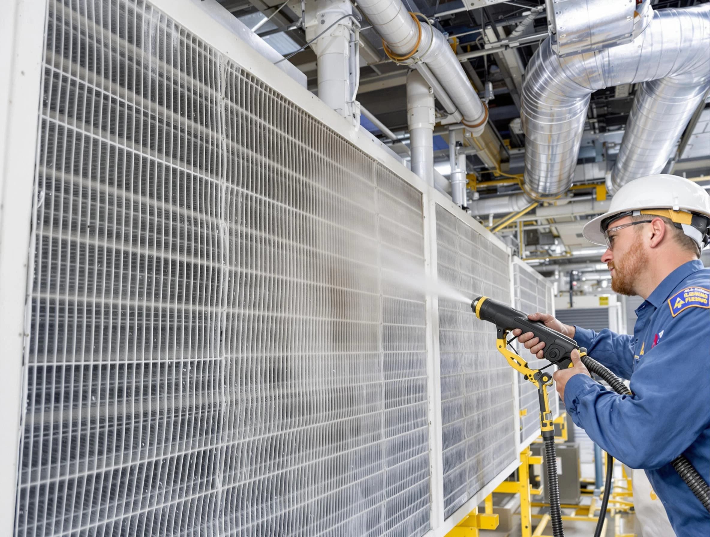 Professional commercial coil cleaning by Lowell Air Duct Cleaning in Lowell