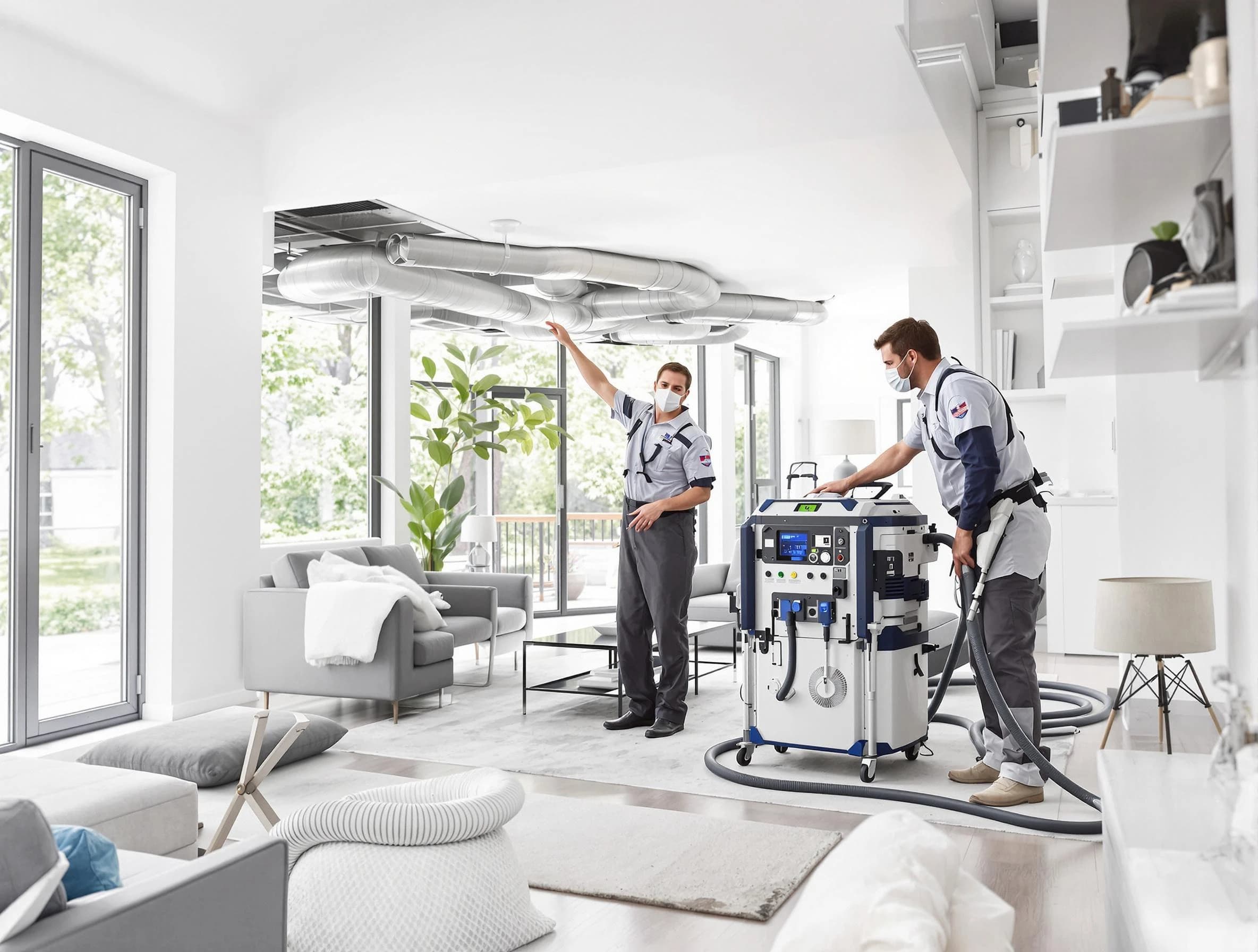 Lowell Air Duct Cleaning professional conducting pure air duct cleaning with state-of-the-art equipment in Lowell